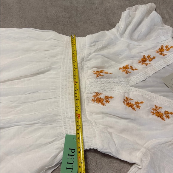 J Gee Elegant White Midi Dress with Orange Floral Accents nwt - Picture 7 of 12